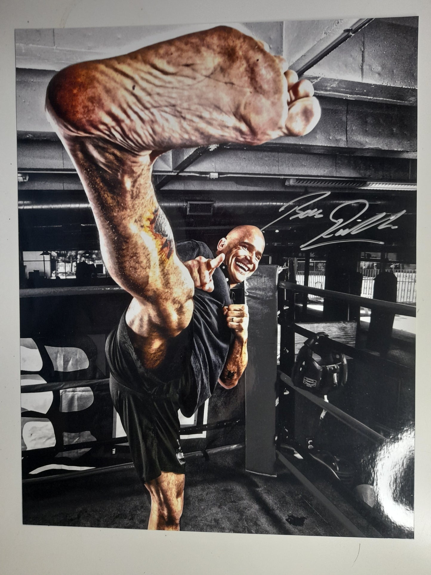 11"x14" Signed Photo - Bas Rutten - High Kick [AUTOGRAPHED]