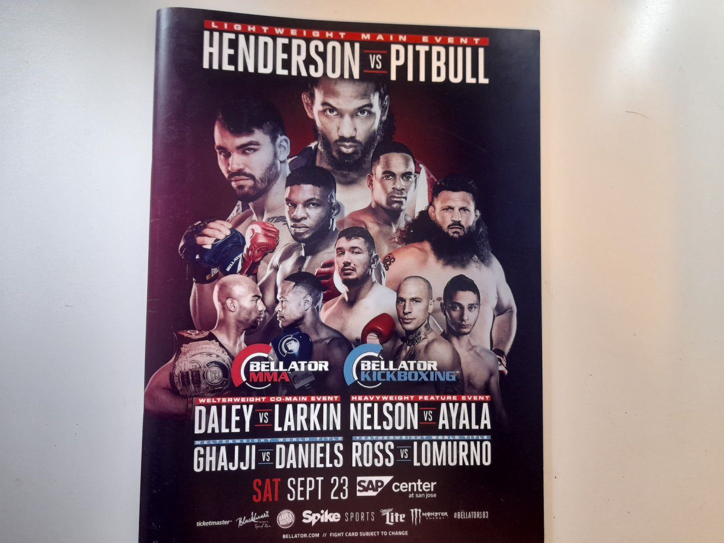 Bellator 183 - Henderson Vs Pitbull - Official Event Program (2017)