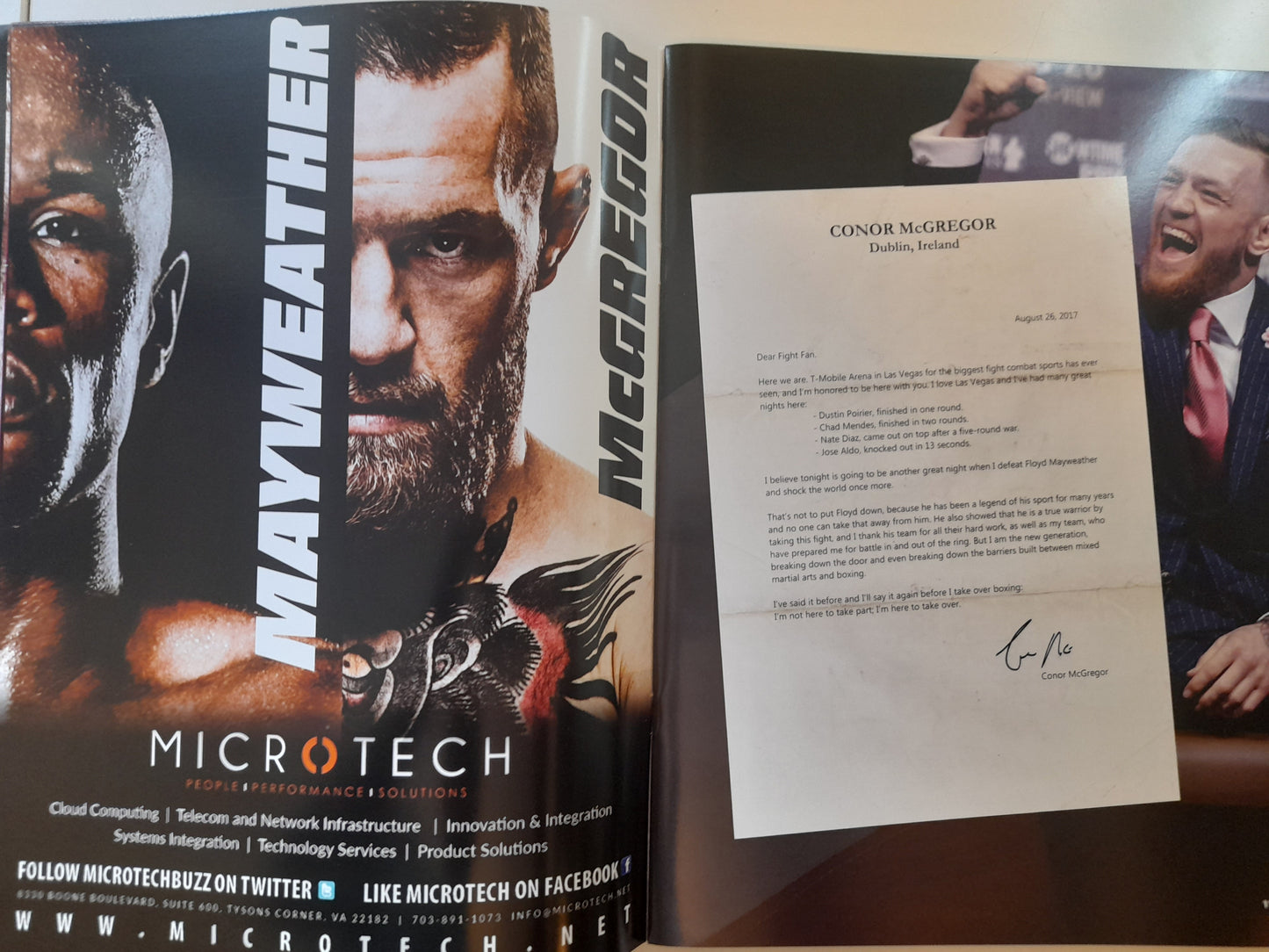 Floyd Mayweather Vs Conor McGregor - Official Boxing Event Program (2017)