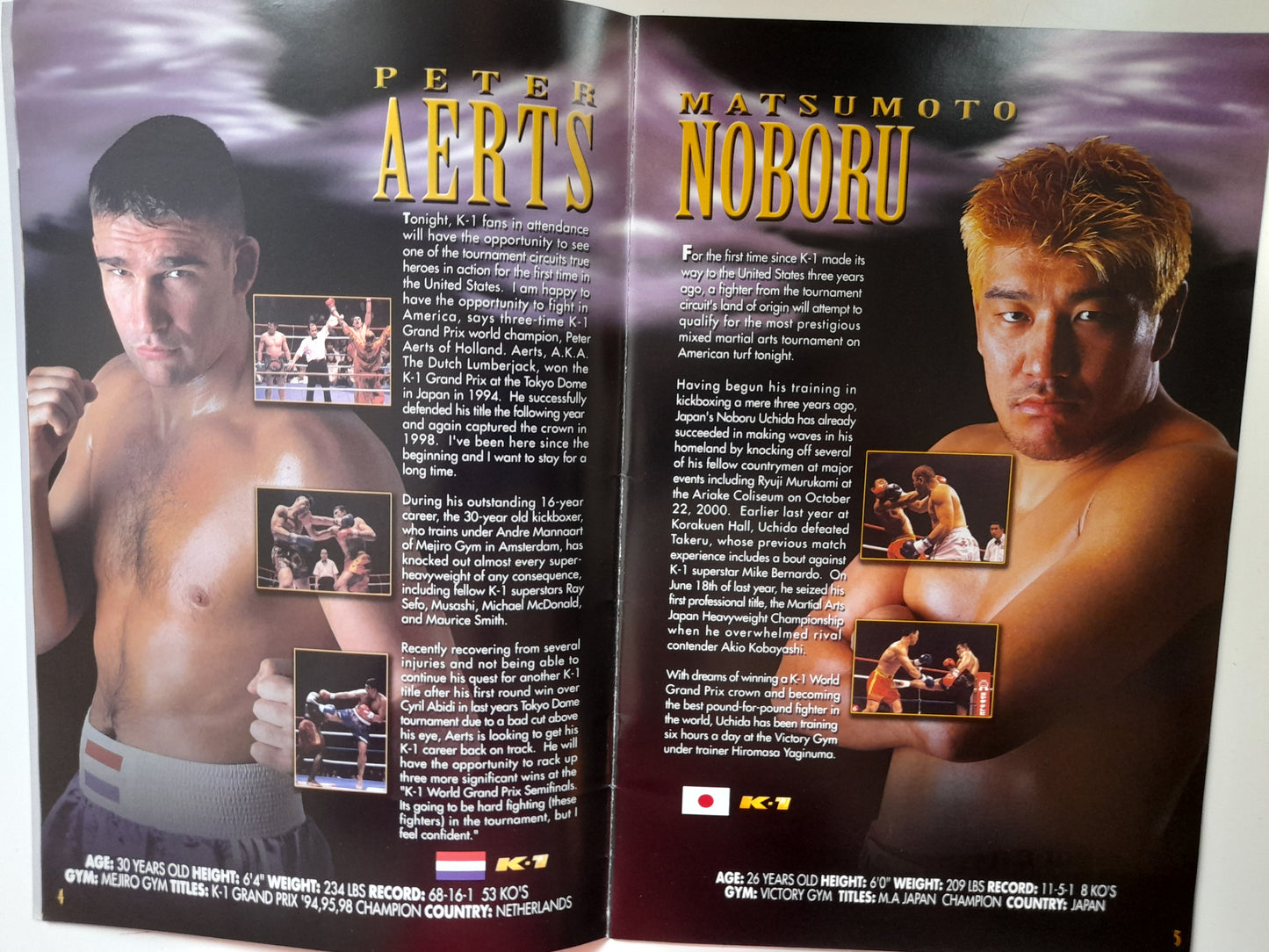 K-1 Kickboxing USA Grand Prix 2001 - Battle at the Bellagio - Official Event Program (2001)
