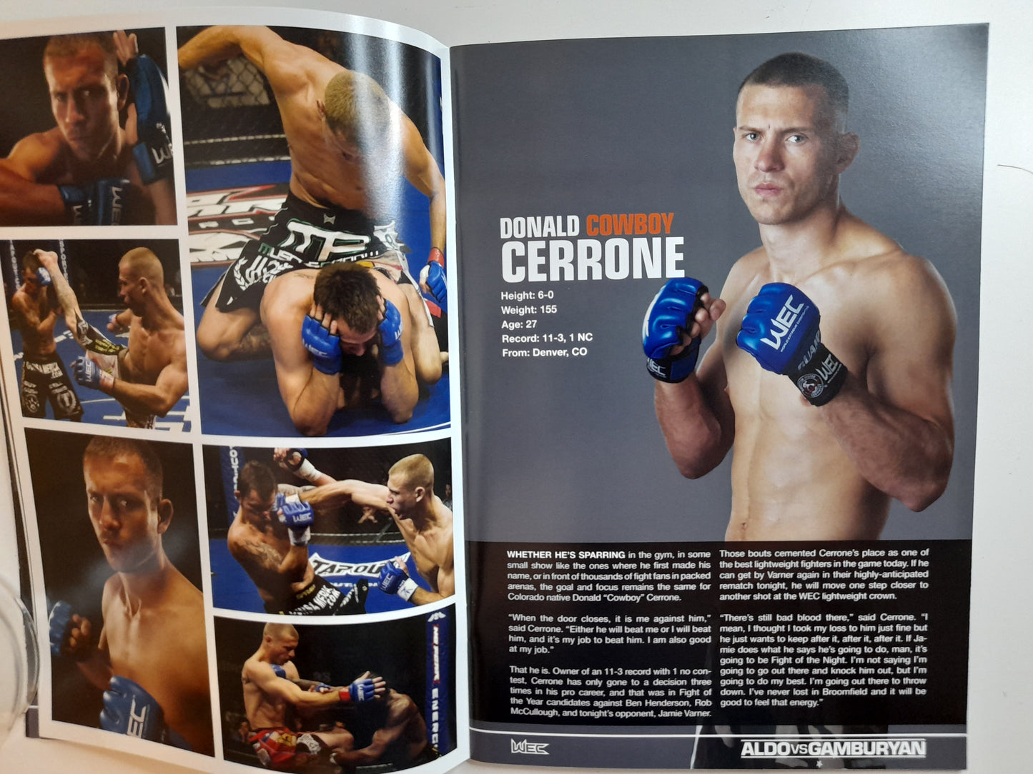 WEC 51 - Aldo Vs Gamburyan - Official Event Program (2010)