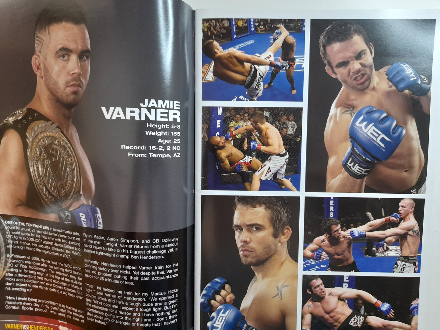 WEC 46 - Varner Vs Henderson - Official Event Program (2010) [AUTOGRAPHED]