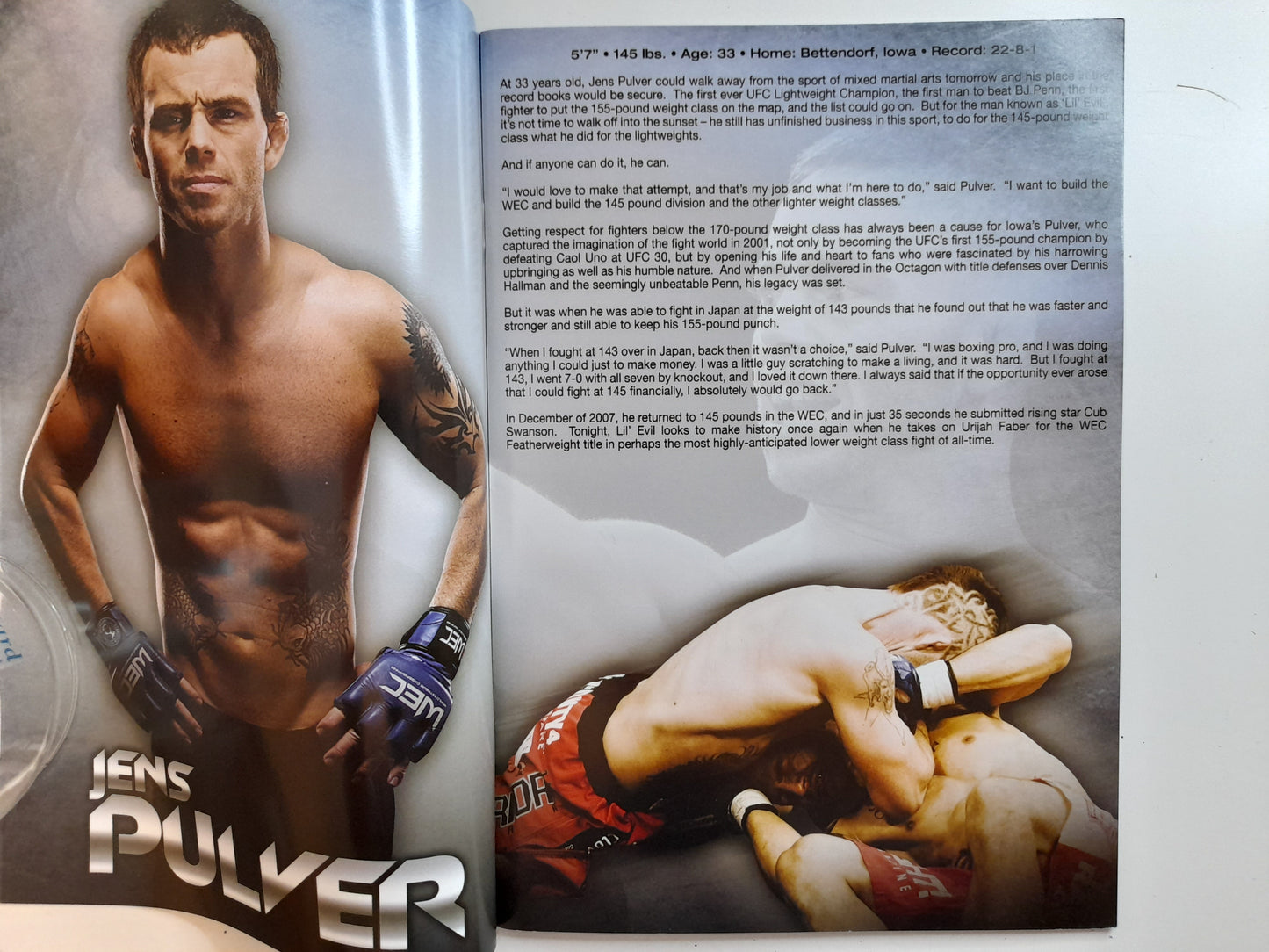 WEC 34 - Faber Vs Pulver - Official Event Program (2008)