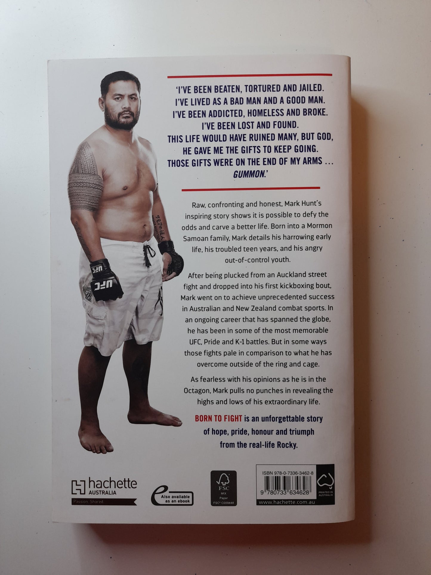 Mark Hunt - Born To Fight - Paperback Book - 1st Edition [AUTOGRAPHED]
