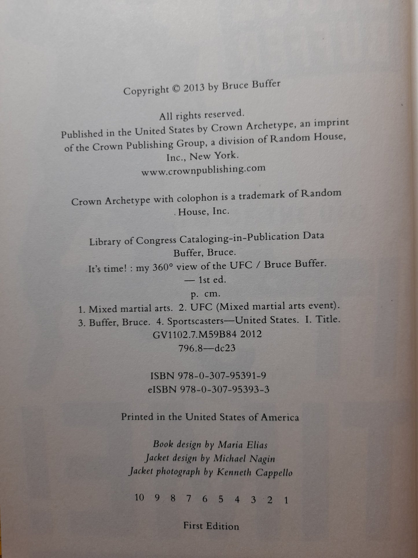 Bruce Buffer - It's Time! - Hardcover Book - 1st Edition [AUTOGRAPHED]