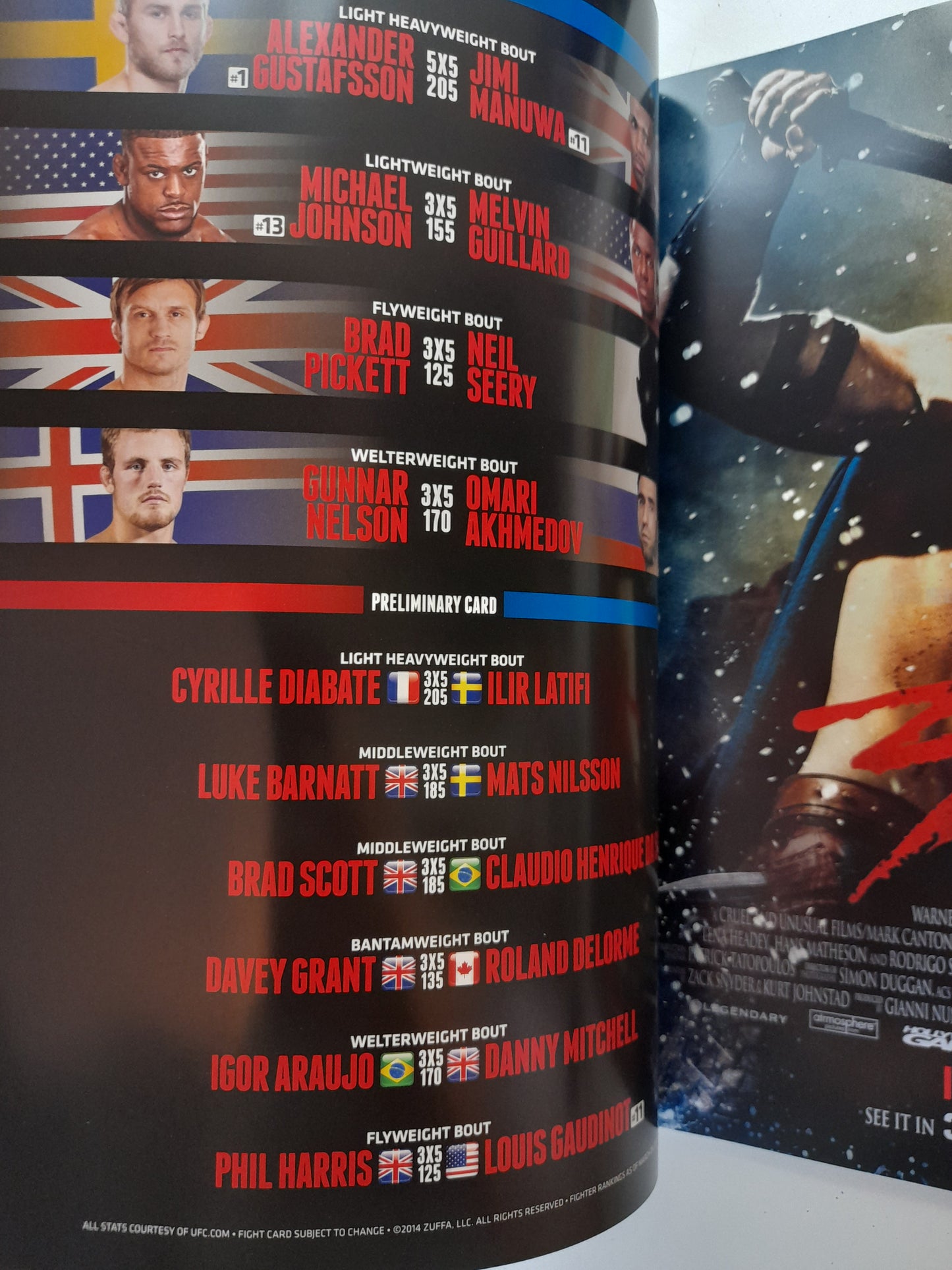 UFC Fight Night 37 (UK) - Gustafsson Vs Manuwa - Official Event Program (2014)