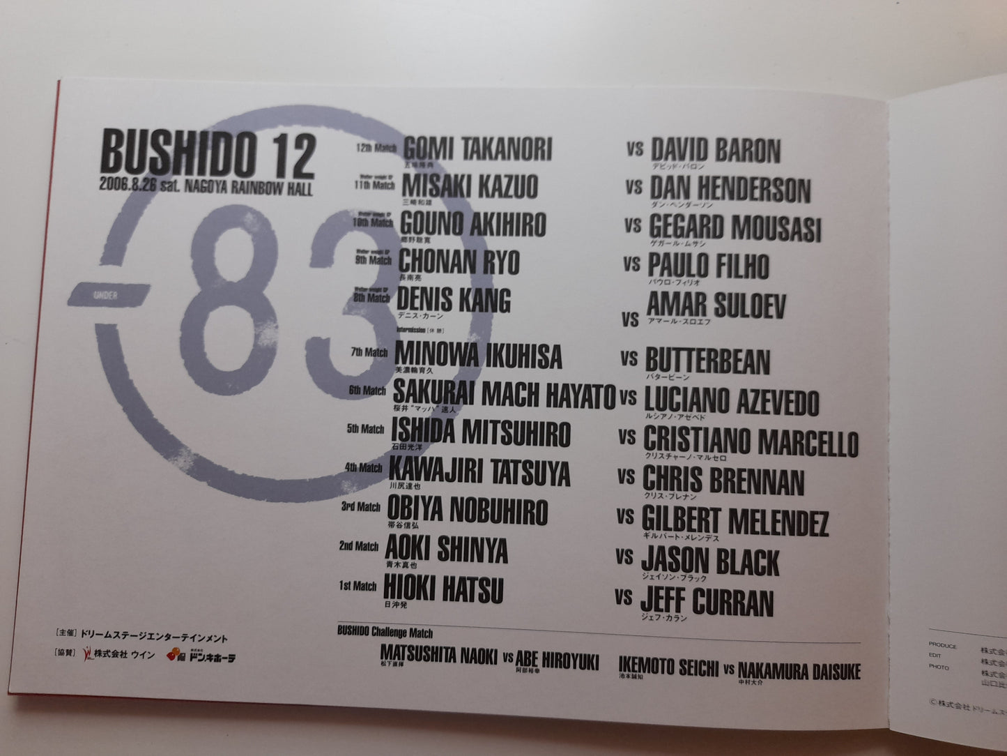Pride FC Bushido 12 (2006) - Official Event Program