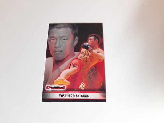 2008 Epoch K-1 Premium Dynamite Trading Card - Silver Inlaid Autograph Card /70 - Yoshihiro Akiyama - #18s