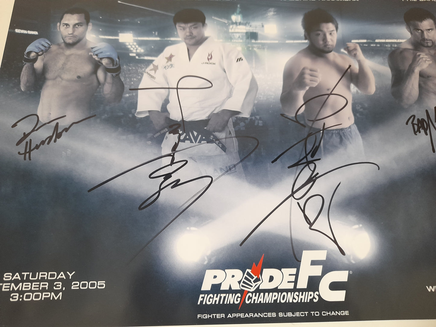 Pride Fighting Championship USA 4x Fighter Signed 11x17 Promo Poster [AUTOGRAPHED]