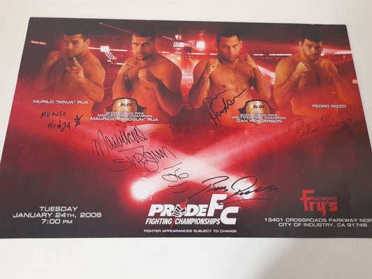 Pride Fighting Championship USA 5x Fighter Signed 11x17 Promo Poster [AUTOGRAPHED]