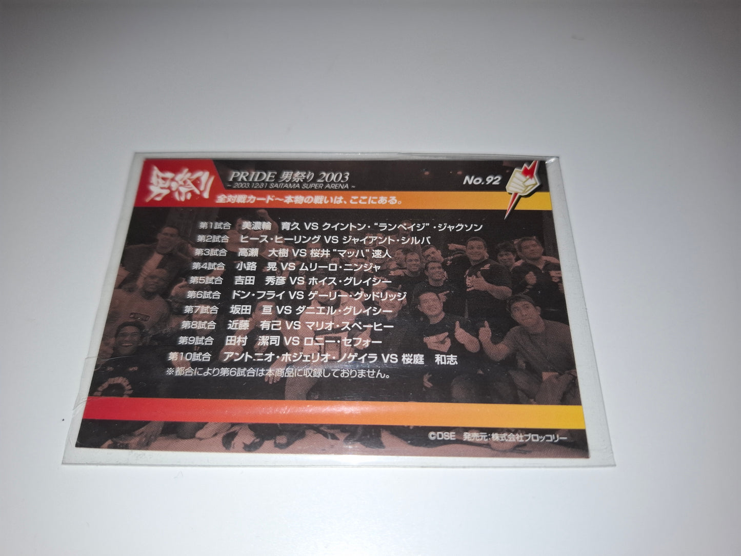 2006 DSE Pride Fighting Championships Trading Card - Sparkle - #092 - 2006 DSE Pride Fighting Championships Trading Card - Sparkle - #092 - Pride Shockwave 2003