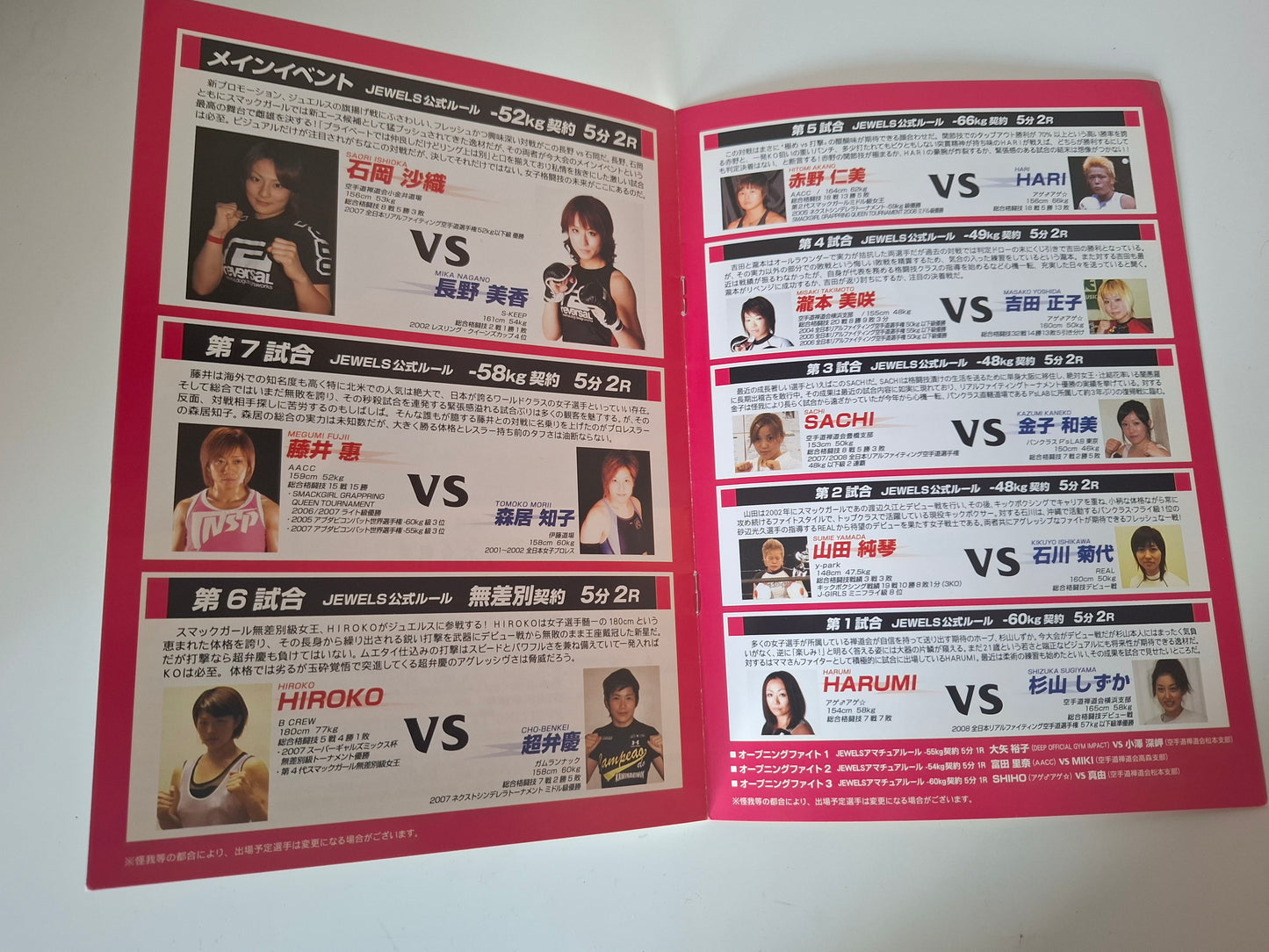 JEWELS 1 - "1st Ring" - Official Event Program (2008)