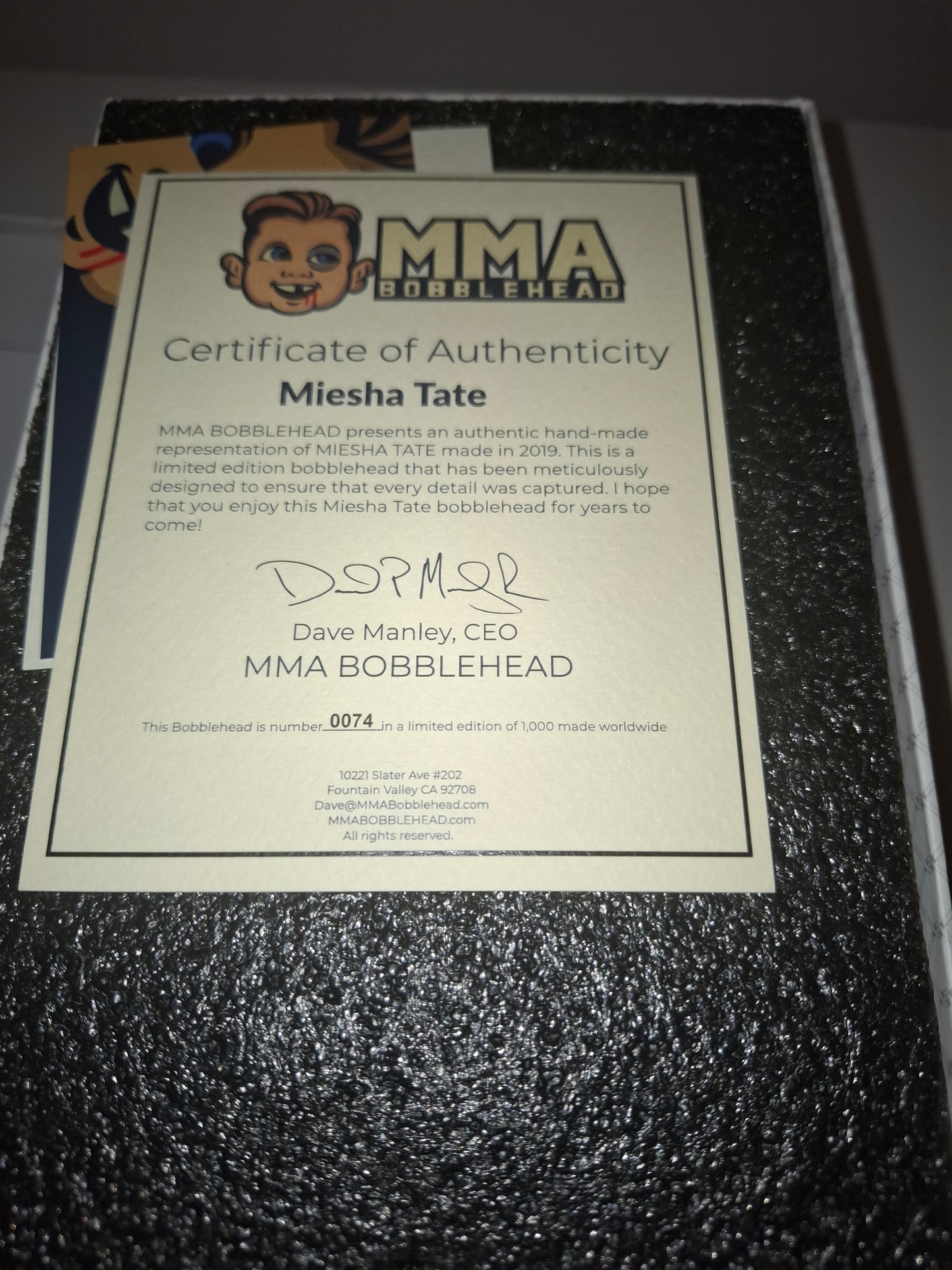 Miesha "Cupcake" Tate - Limited Edition - Hand Painted Boxed Bobblehead (NEW) [AUTOGRAPHED]