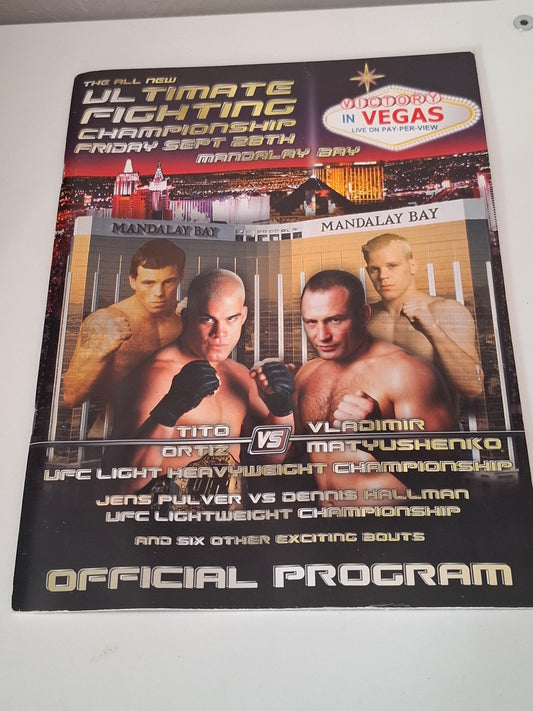 UFC 33: Victory in Vegas - Tito Ortiz Vs Vladimir Matyushenko - Official Event Program (2001)