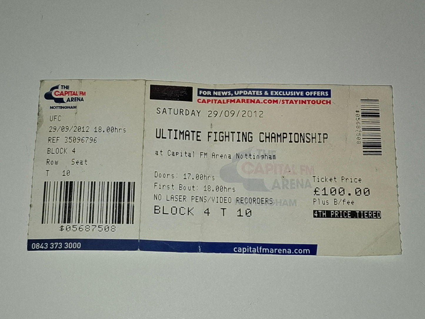 UFC on Fuel Tv 5 - Struve Vs Miocic - Official Event Ticket (2012)
