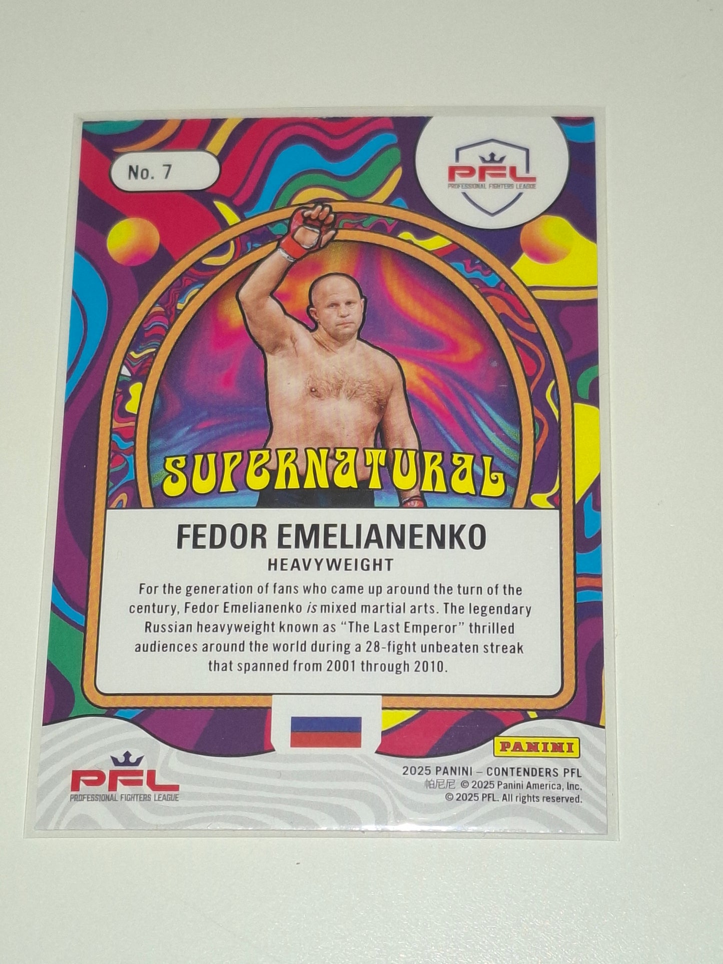 2025 Panini PFL Contenders Trading Card - Supernatural Blue - #07 - Fedor Emelianenko