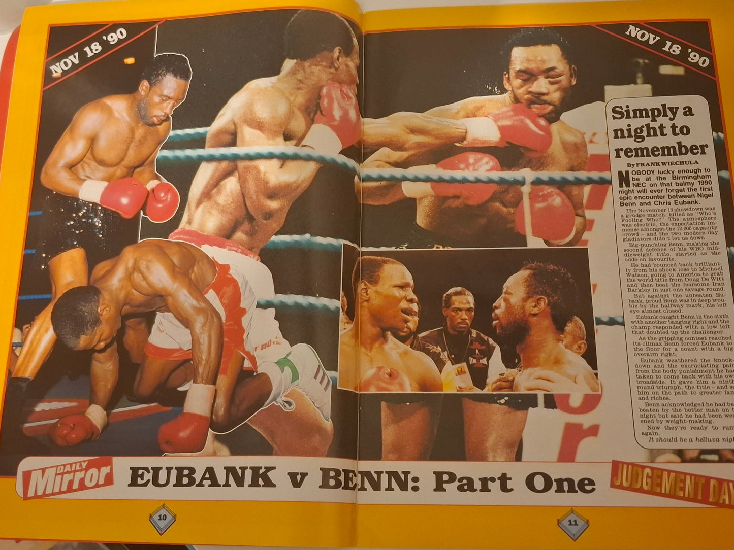 Nigel Benn Vs Chris Eubank 2 "Judgement Day" - Official Boxing Event Program (1993)