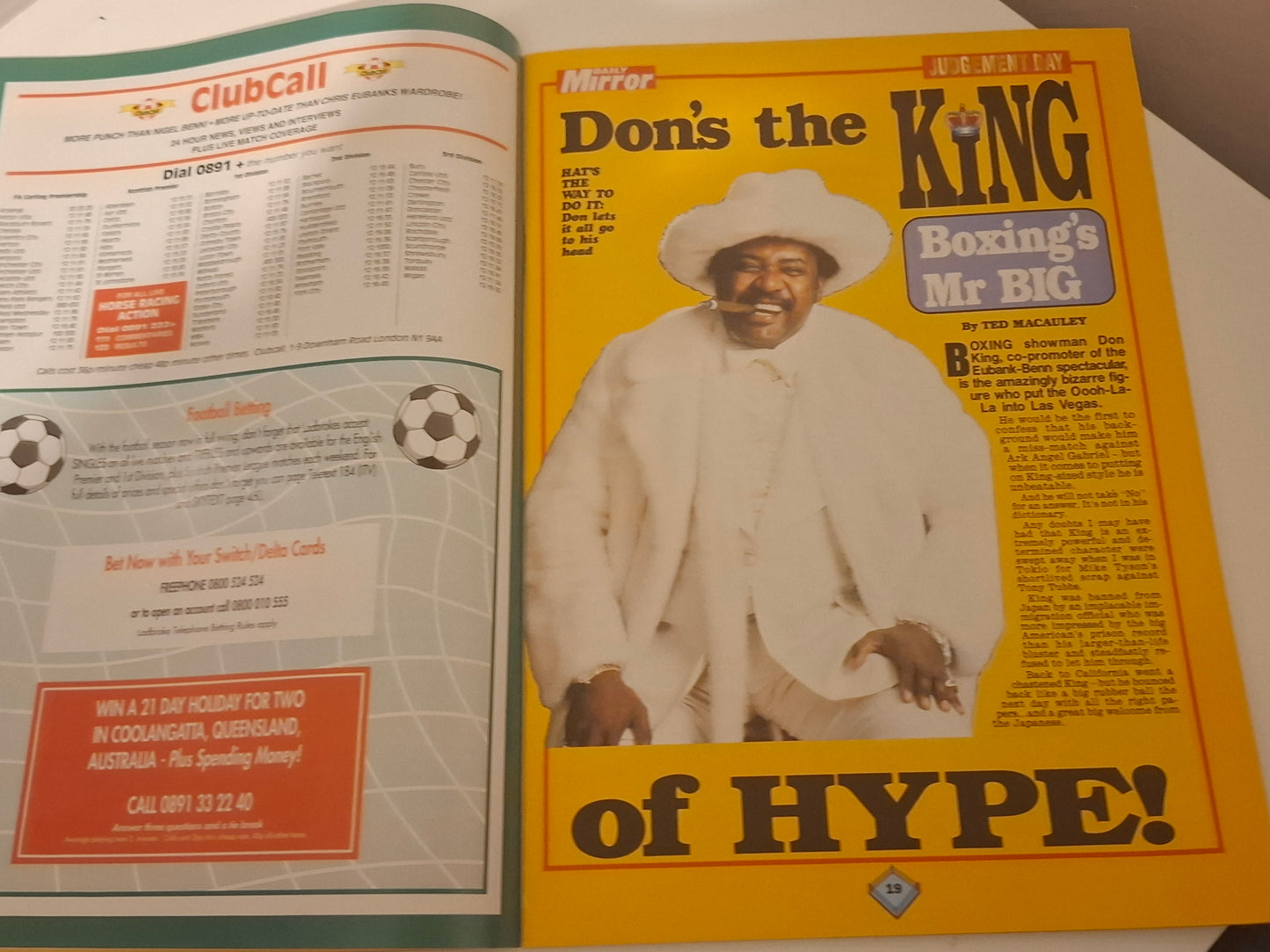 Nigel Benn Vs Chris Eubank 2 "Judgement Day" - Official Boxing Event Program (1993)