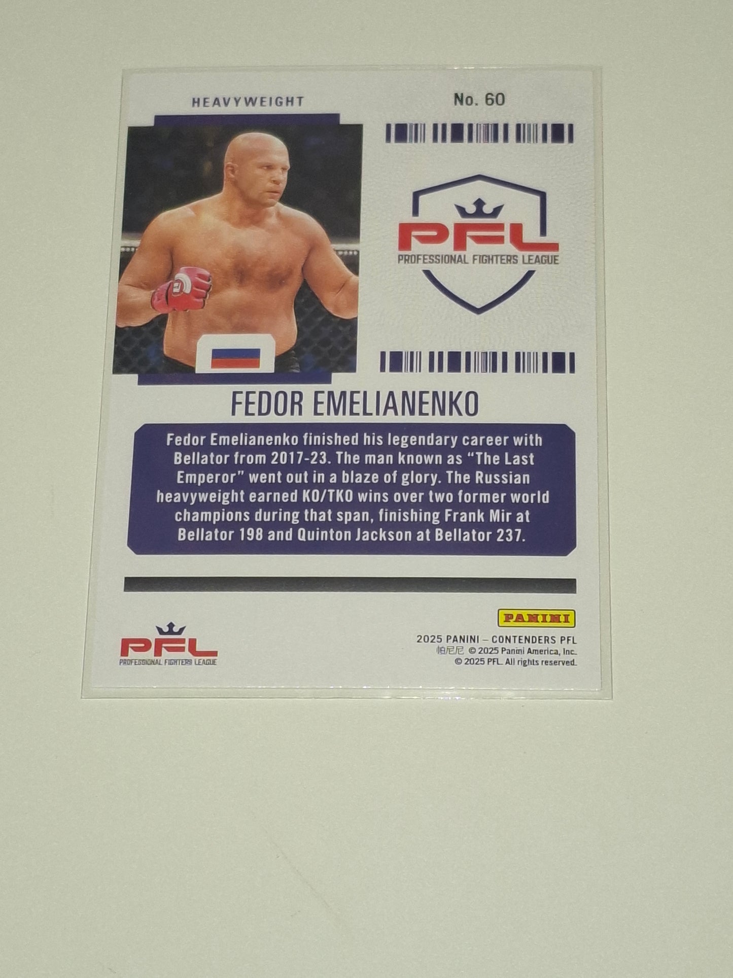 2025 Panini PFL Contenders Trading Card - Season Ticket - #60 - Fedor Emelianenko