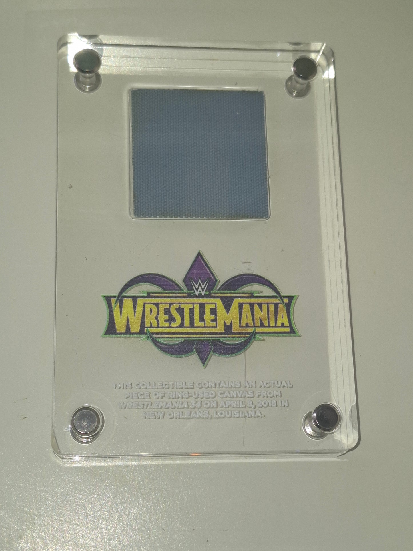 WWF / WWE Wrestlemania 34 Ring Mat Acrylic Plaque