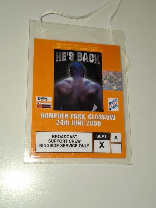 Mike Tyson Vs Lou Savarese - Official Crew Event Pass (2000)
