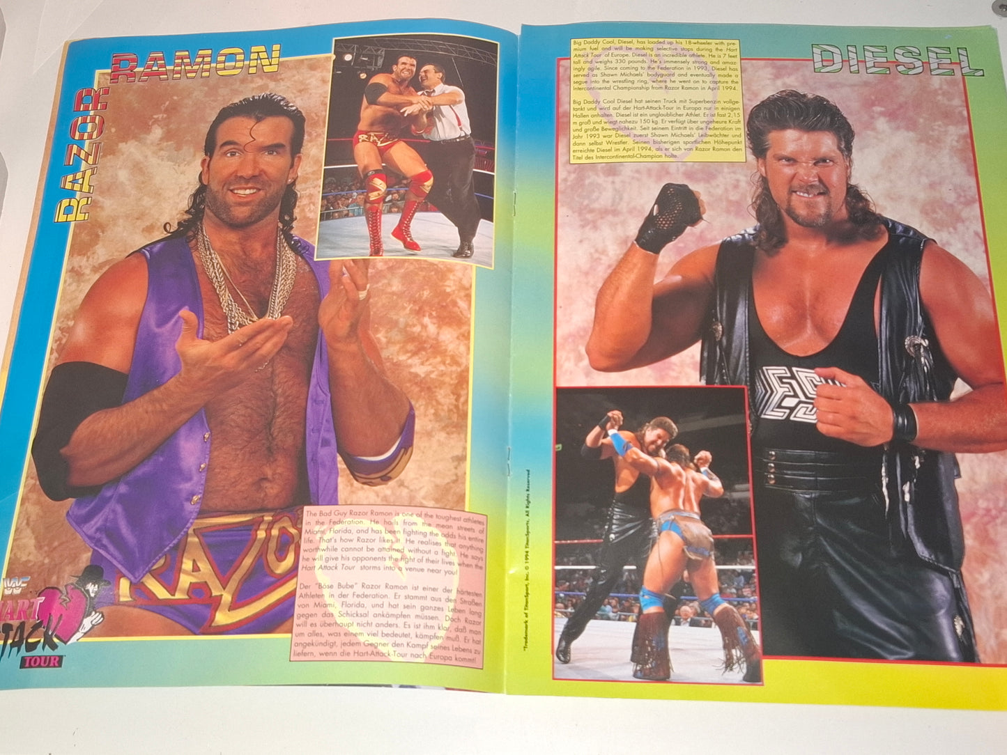WWF Wrestling - Hart Attack European Tour 93 - Official Event Program (1993)
