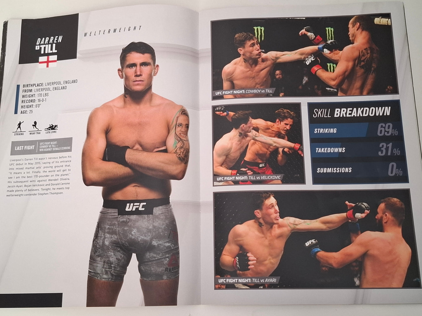 UFC Fight Night 130 (UK) - Thompson Vs Till - Official Event Program (2018)