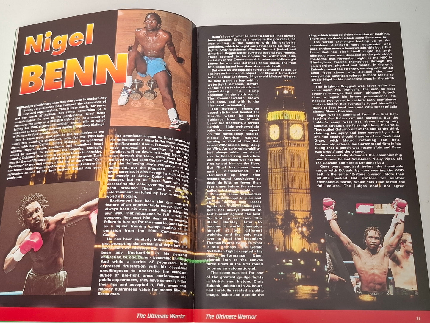 Nigel Benn Vs Steve Collins - Official Boxing Event Program (1996)