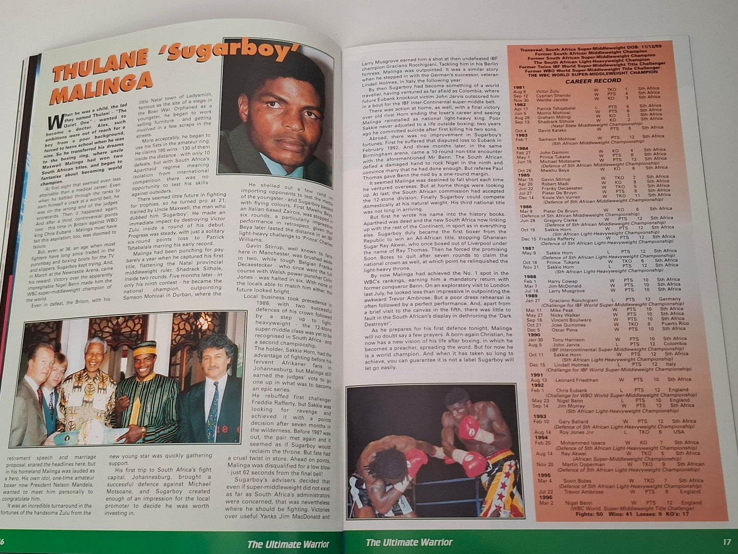 Nigel Benn Vs Steve Collins - Official Boxing Event Program (1996)