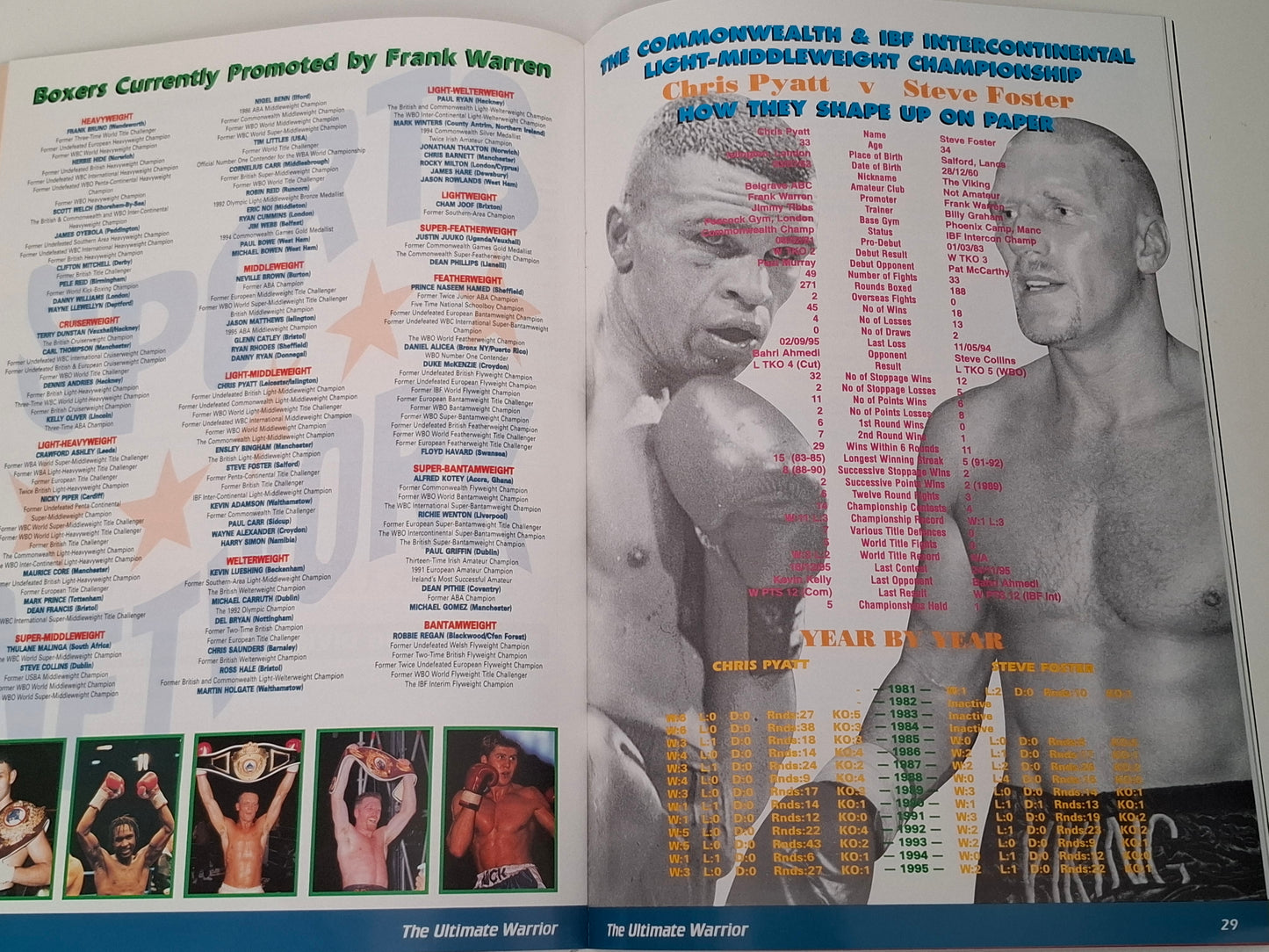 Nigel Benn Vs Steve Collins - Official Boxing Event Program (1996)