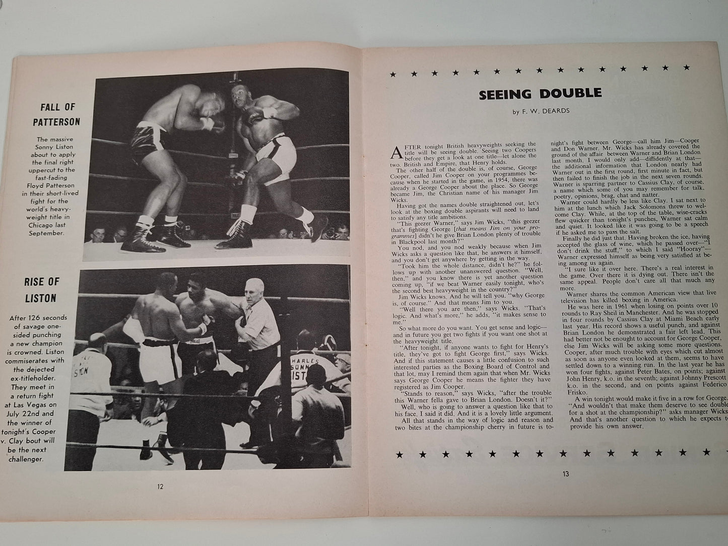 Cassius Clay (Muhammad Ali) Vs Henry Cooper - Official Boxing Event Program (1963)