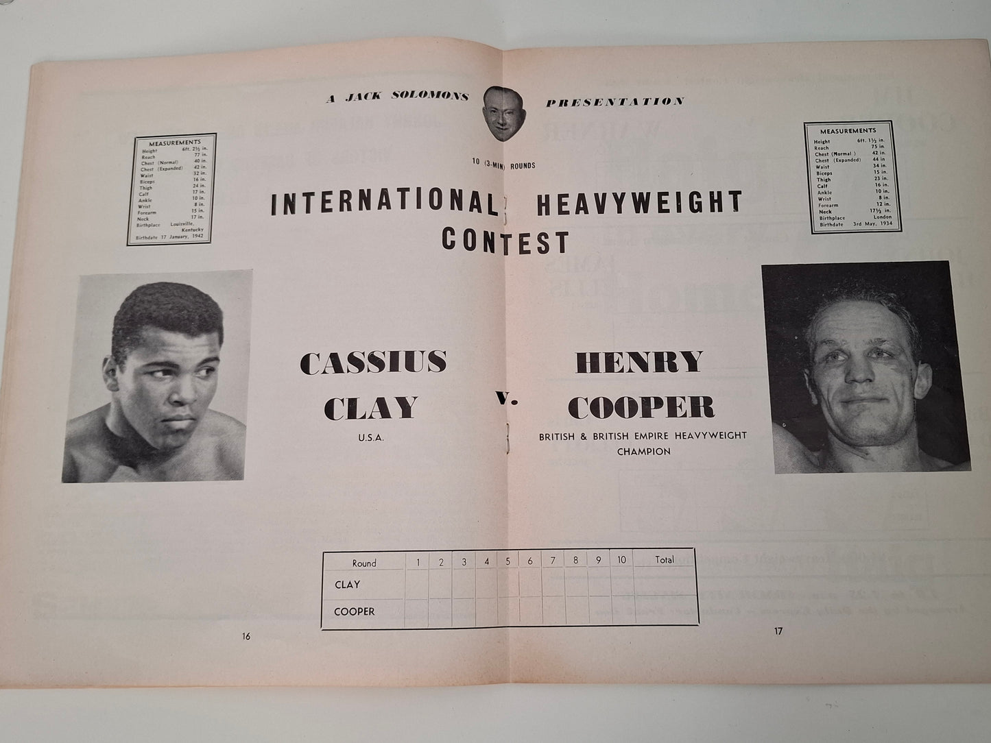 Cassius Clay (Muhammad Ali) Vs Henry Cooper - Official Boxing Event Program (1963)