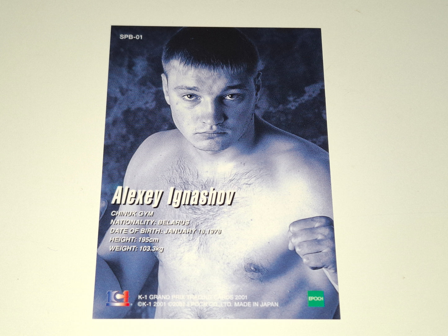 Alexey Ignashov - Official Trading Card - #SPB-01 - K-1 Kickboxing Epoch Set (2001)