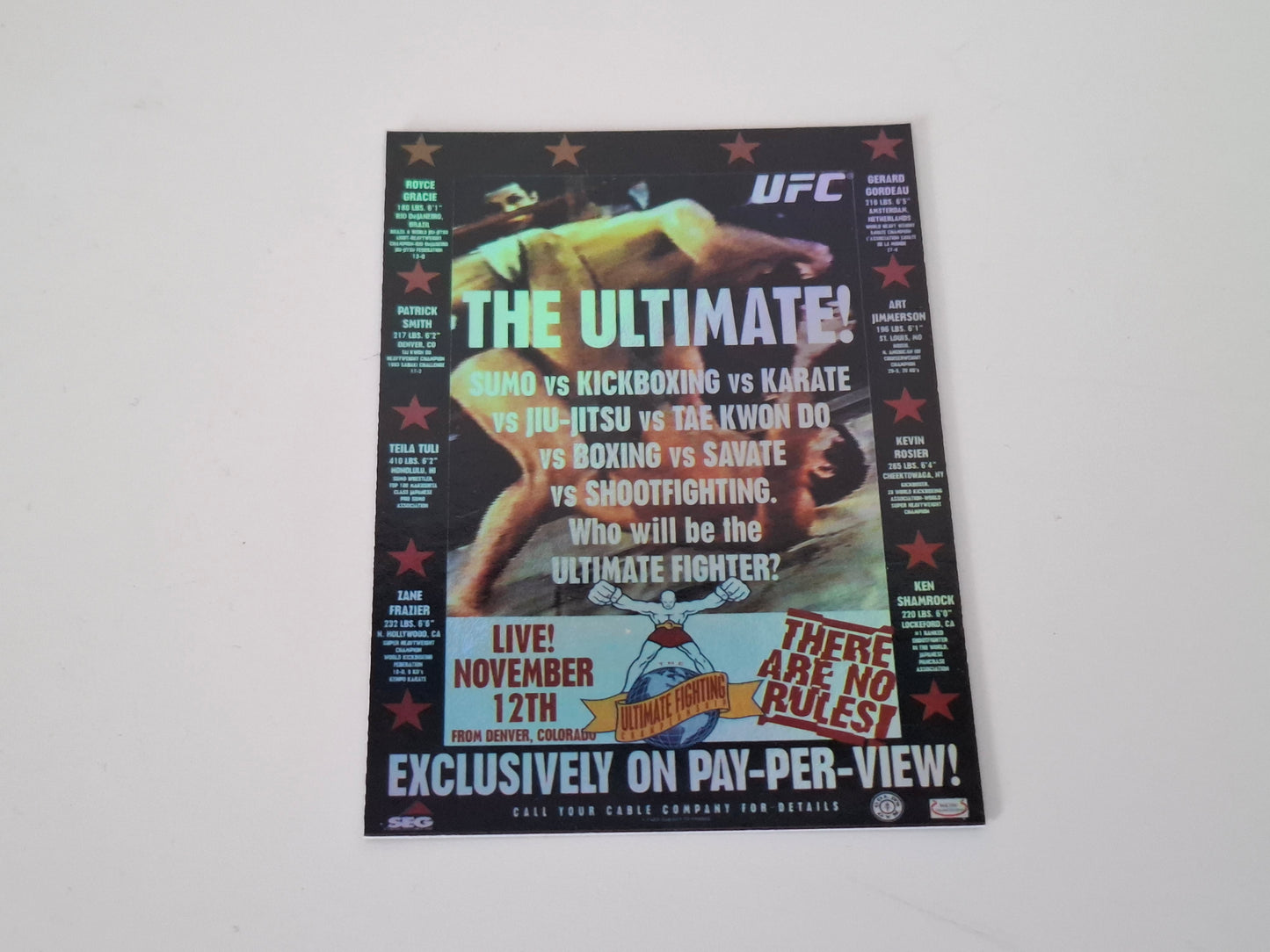 UFC 1 - Official Trading Card - #FPR-UFC1 - Topps UFC Fight Poster Review (2009)