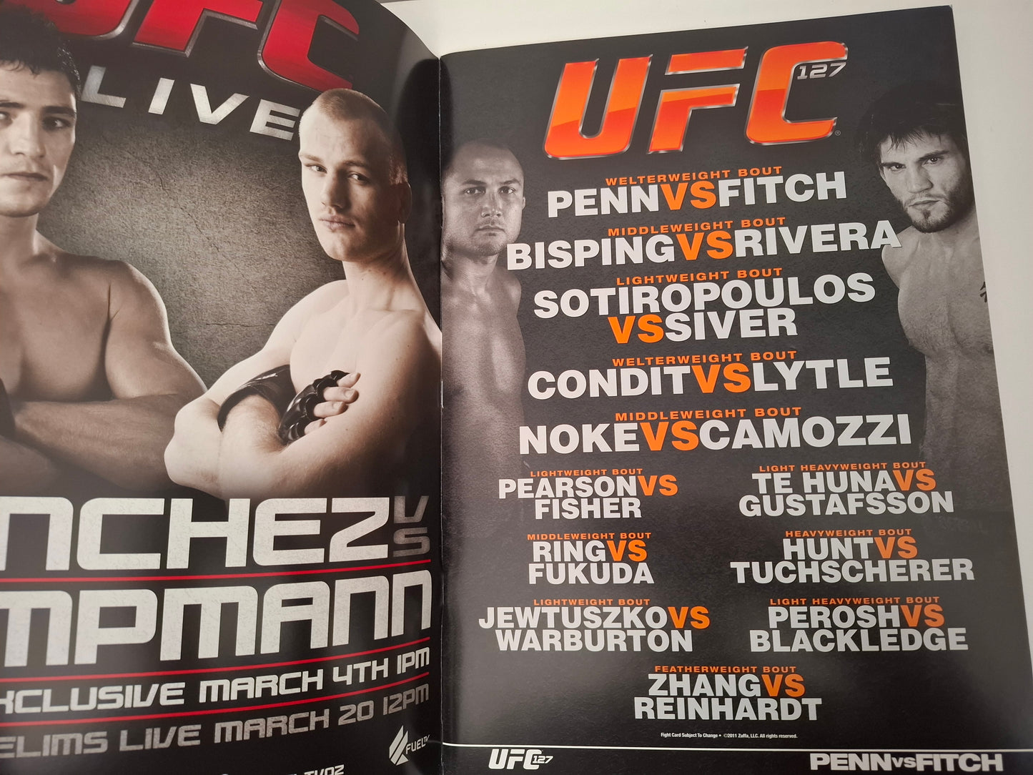 UFC 127 (AUS) - Penn Vs Fitch - Official Event Program (2011)