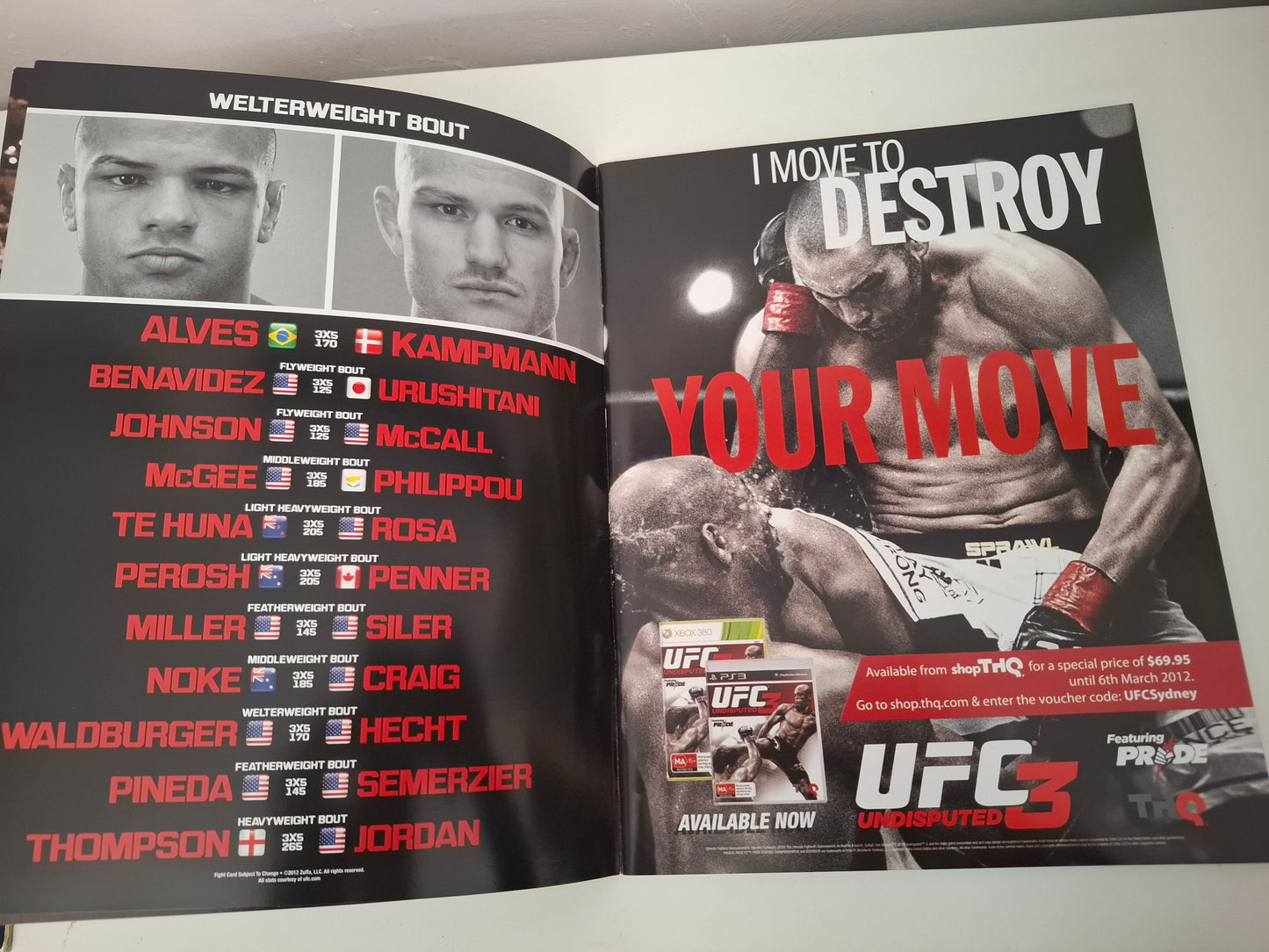 UFC on FX 2 (AUS) - Alves Vs Kampmann - Official Event Program (2012)