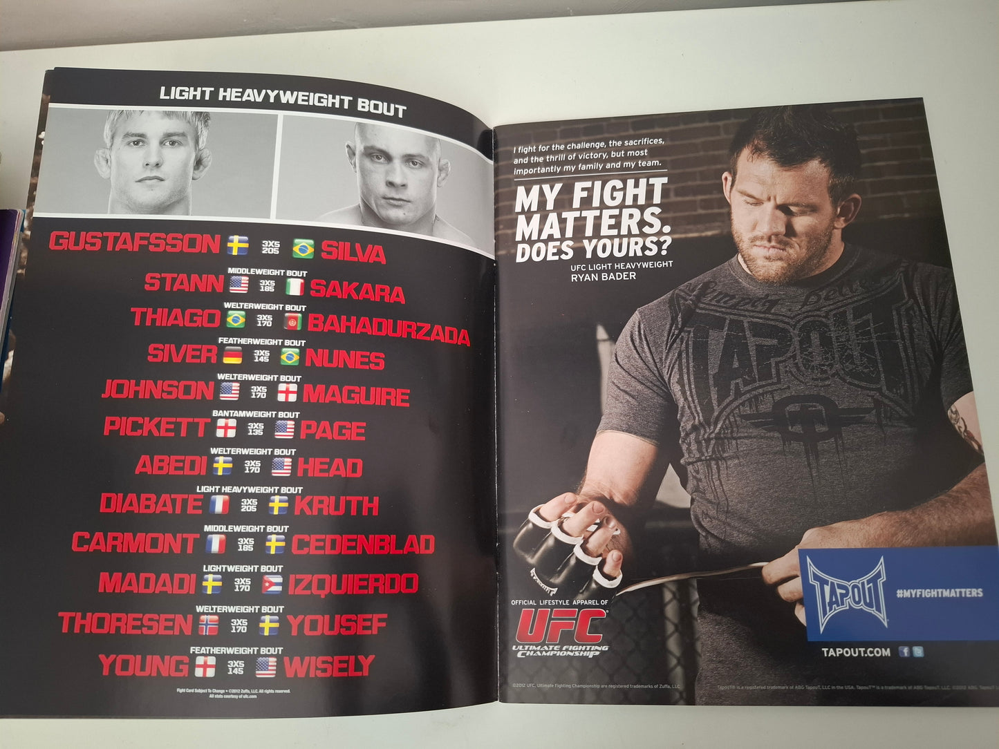 UFC on Fuel Tv 2 (SWE) - Gustafsson Vs Silva - Official Event Program (2012)