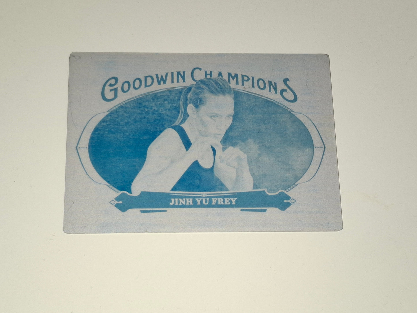 Jinh Yu Frey - Cyan Blue Printing Plate - Official Trading Card - #54 - Upper Deck Goodwin Champions (2020)