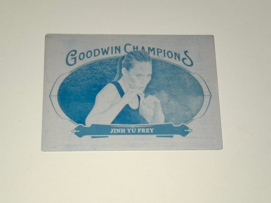 Jinh Yu Frey - Cyan Blue Printing Plate - Official Trading Card - #54 - Upper Deck Goodwin Champions (2020)