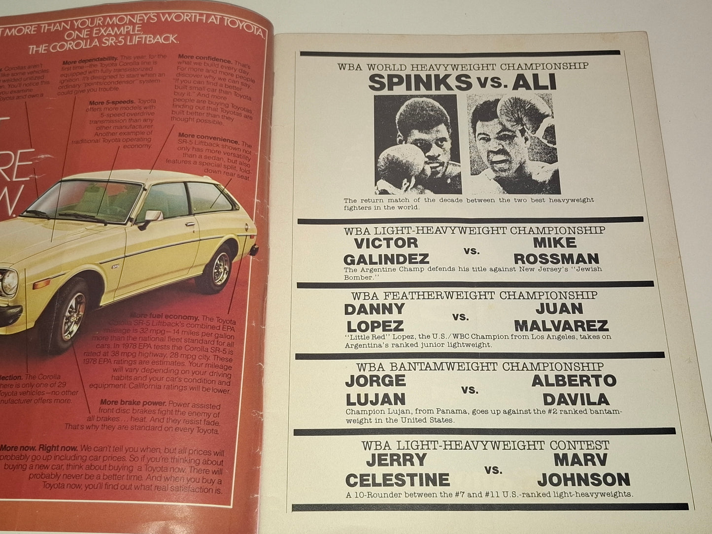 Muhammad Ali Vs Leon Spinks 2 - Official Boxing Event Program (1978)