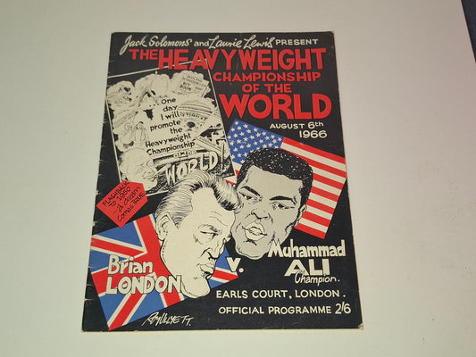 Muhammad Ali Vs Brian London - Official Boxing Event Program (1966)
