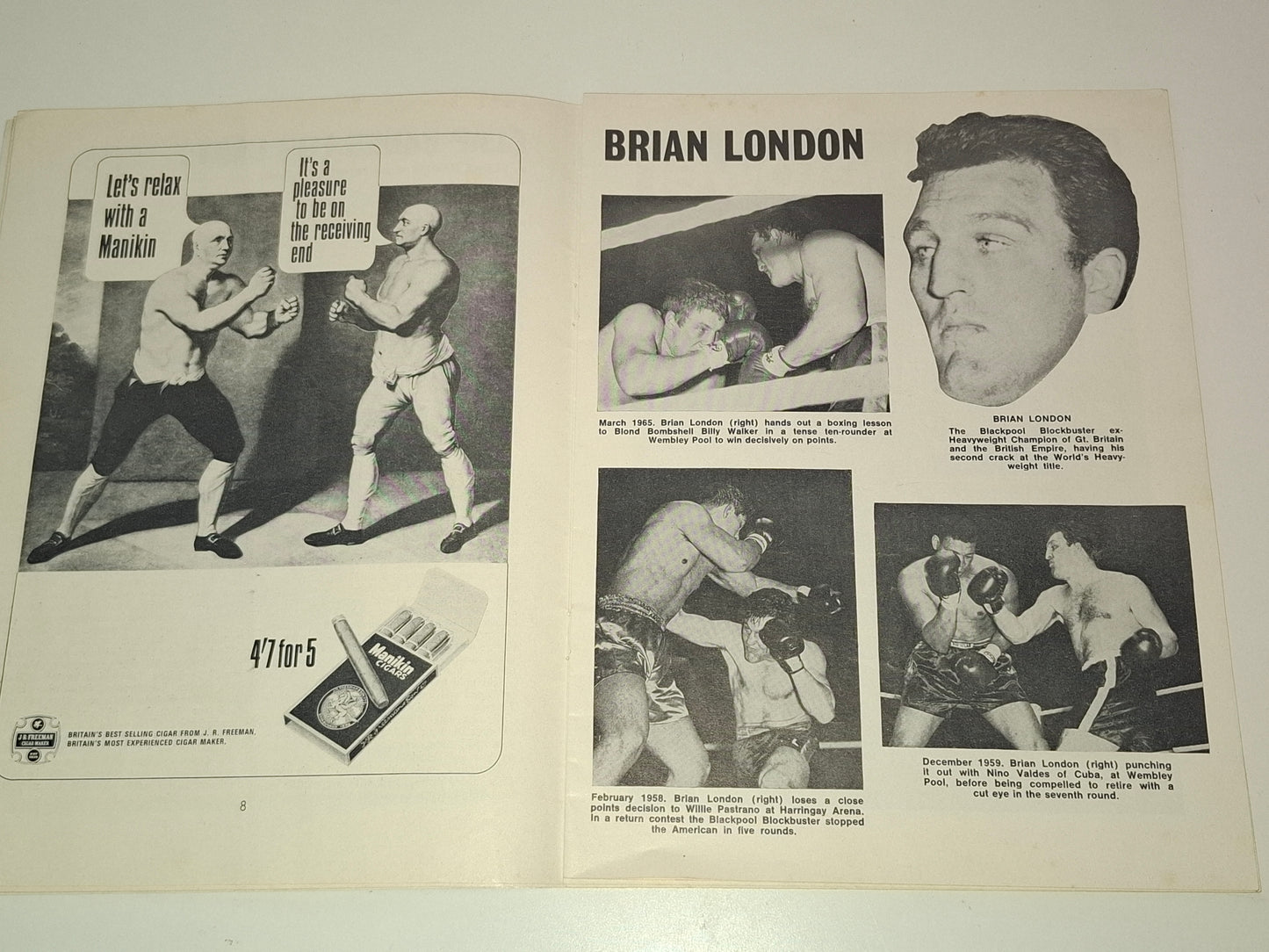 Muhammad Ali Vs Brian London - Official Boxing Event Program (1966)