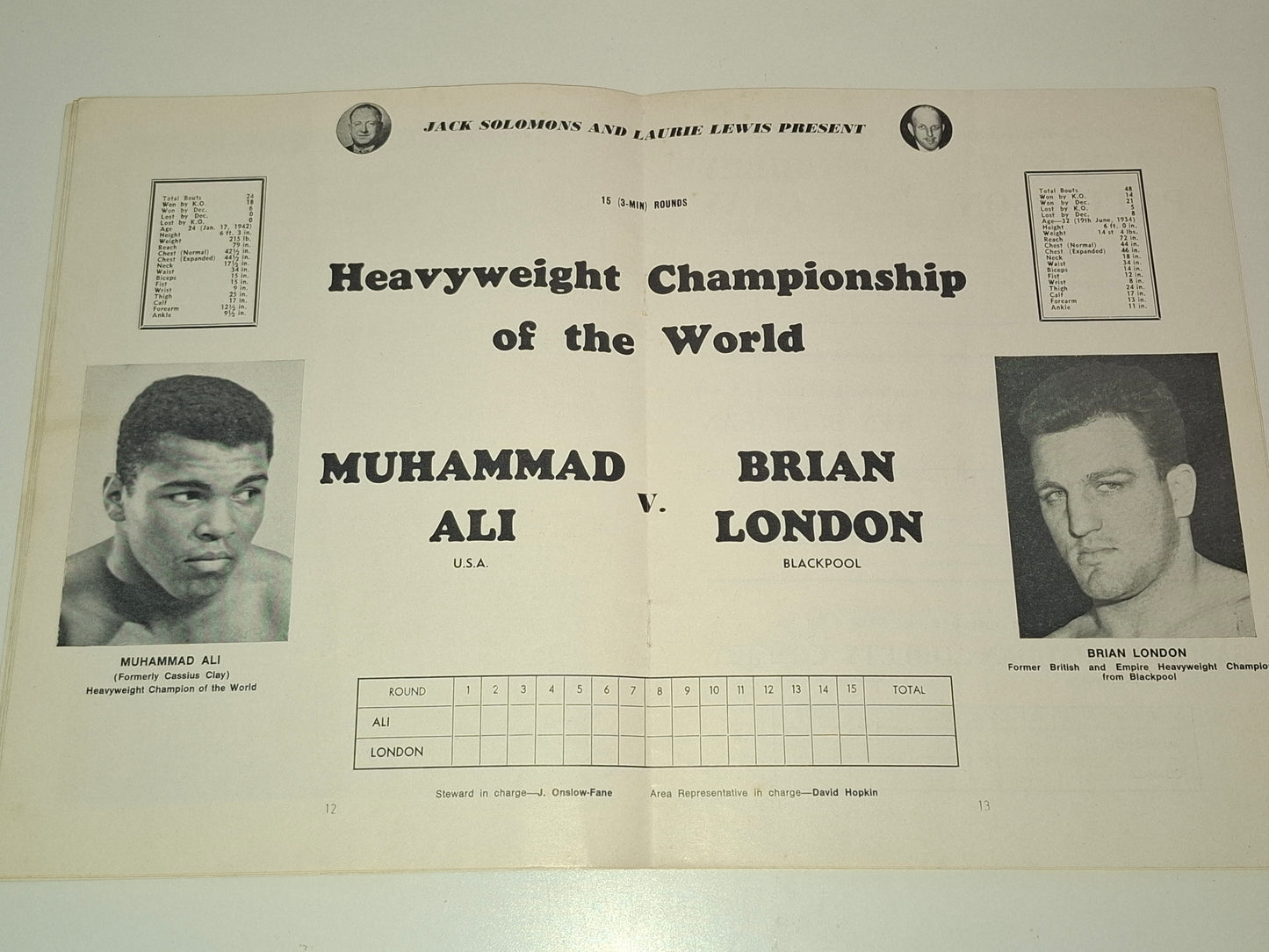 Muhammad Ali Vs Brian London - Official Boxing Event Program (1966)