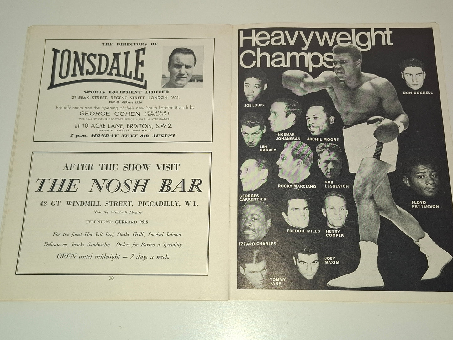 Muhammad Ali Vs Brian London - Official Boxing Event Program (1966)