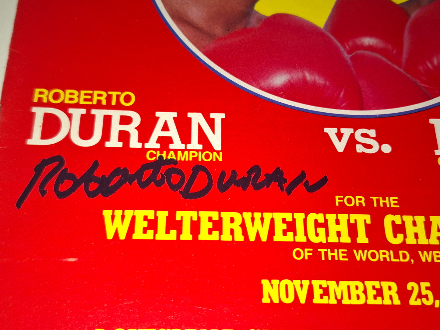 Roberto Duran Vs Sugar Ray Leonard 2 - Official Boxing Event Program (1980) [AUTOGRAPHED]