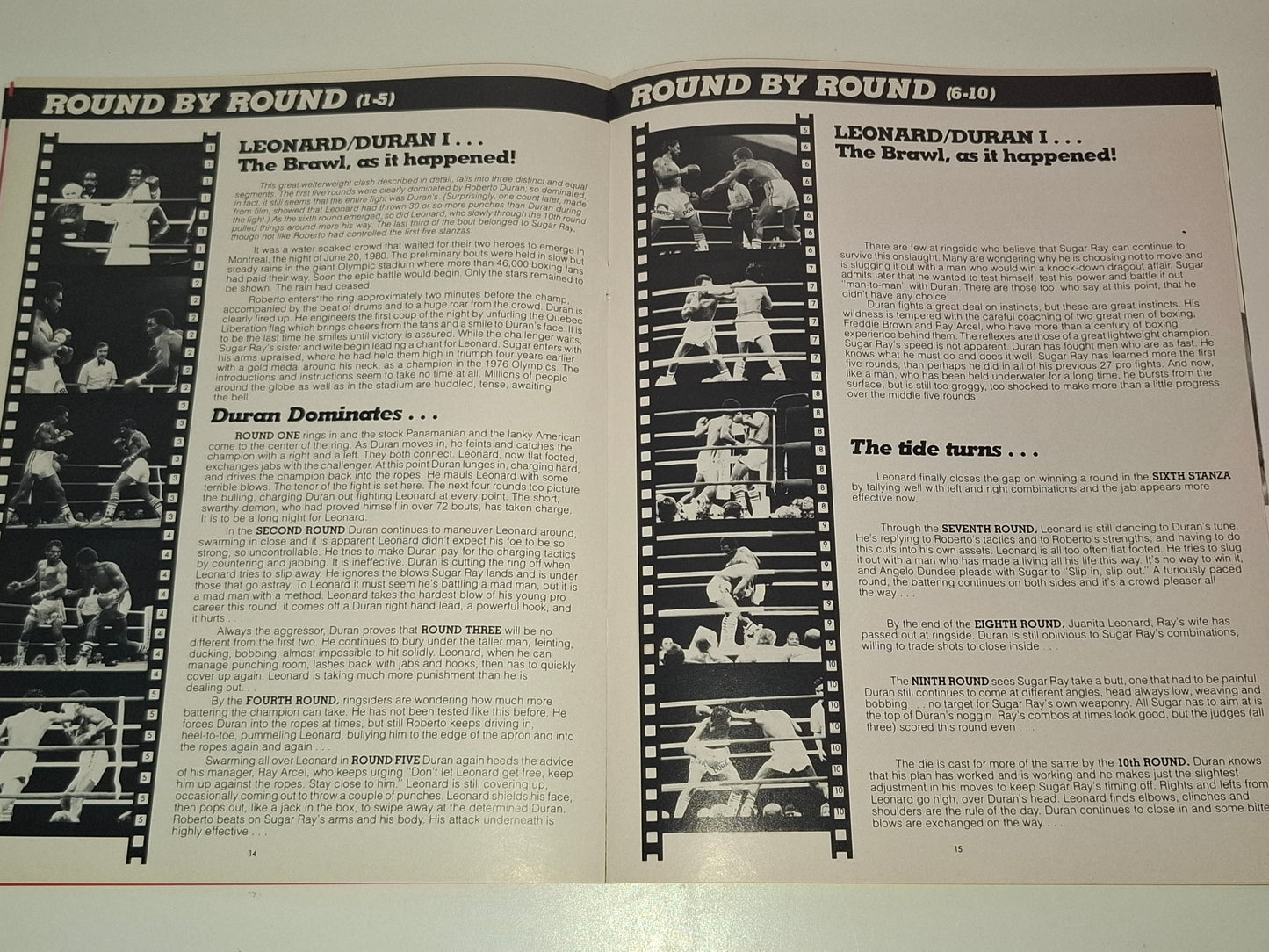 Roberto Duran Vs Sugar Ray Leonard 2 - Official Boxing Event Program (1980) [AUTOGRAPHED]