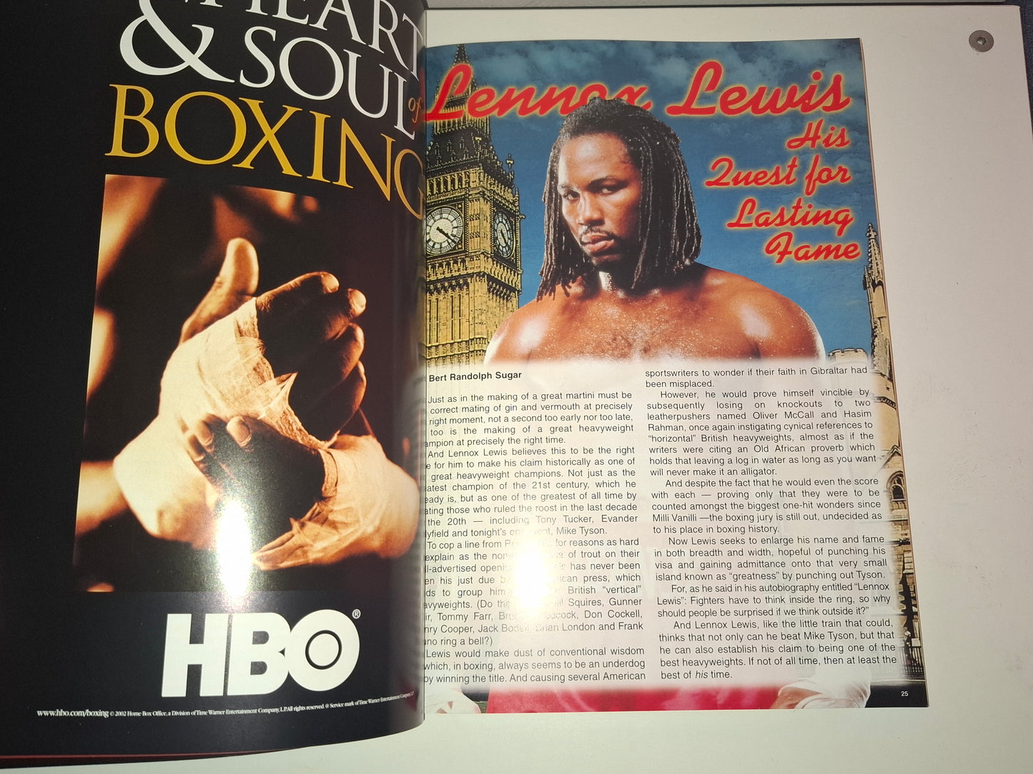 Mike Tyson Vs Lennox Lewis - Official Boxing Event Program (2002)