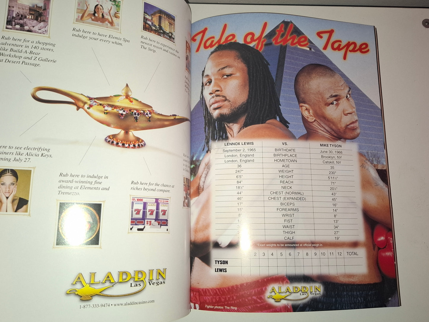 Mike Tyson Vs Lennox Lewis - Official Boxing Event Program (2002)