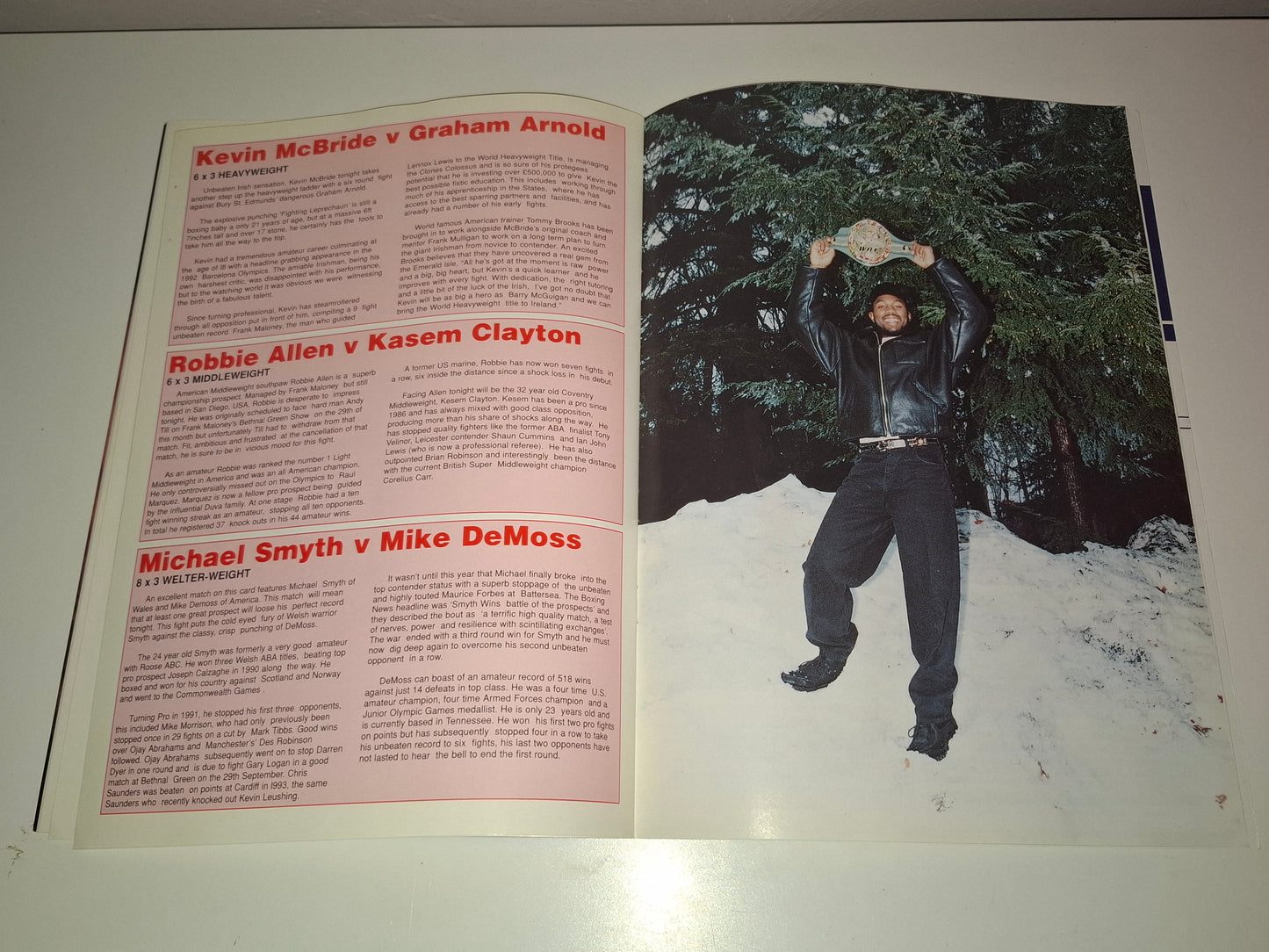 Lennox Lewis Vs Oliver McCall - Official Boxing Event Program (1994)