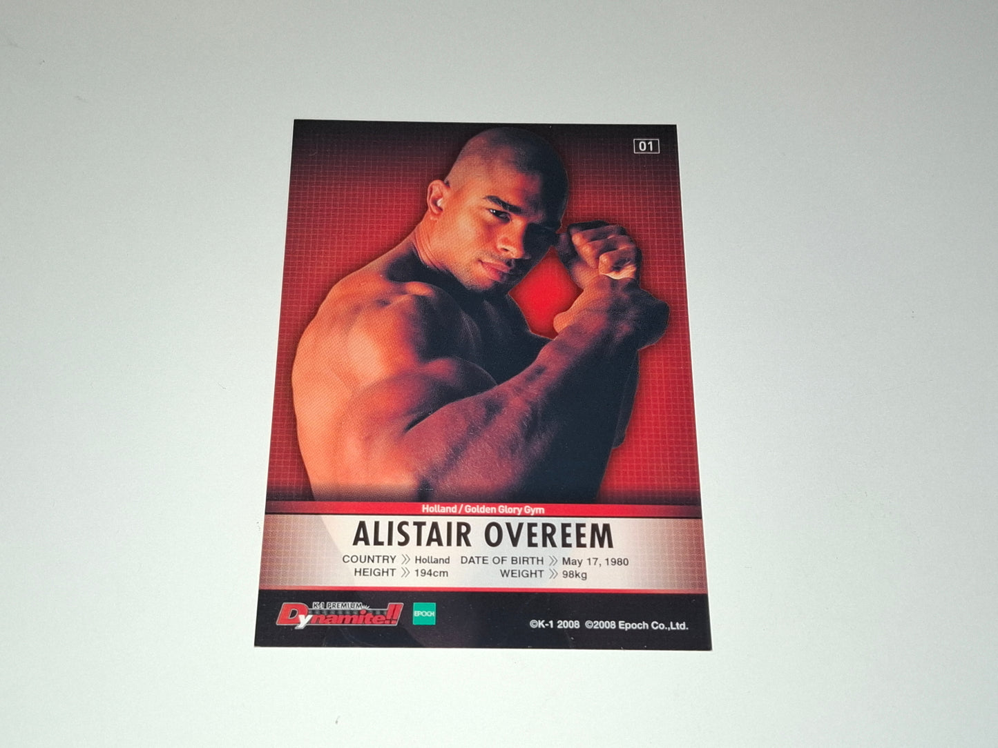 2008 Epoch K-1 Premium Dynamite Trading Card - Alistair Overeem - #01